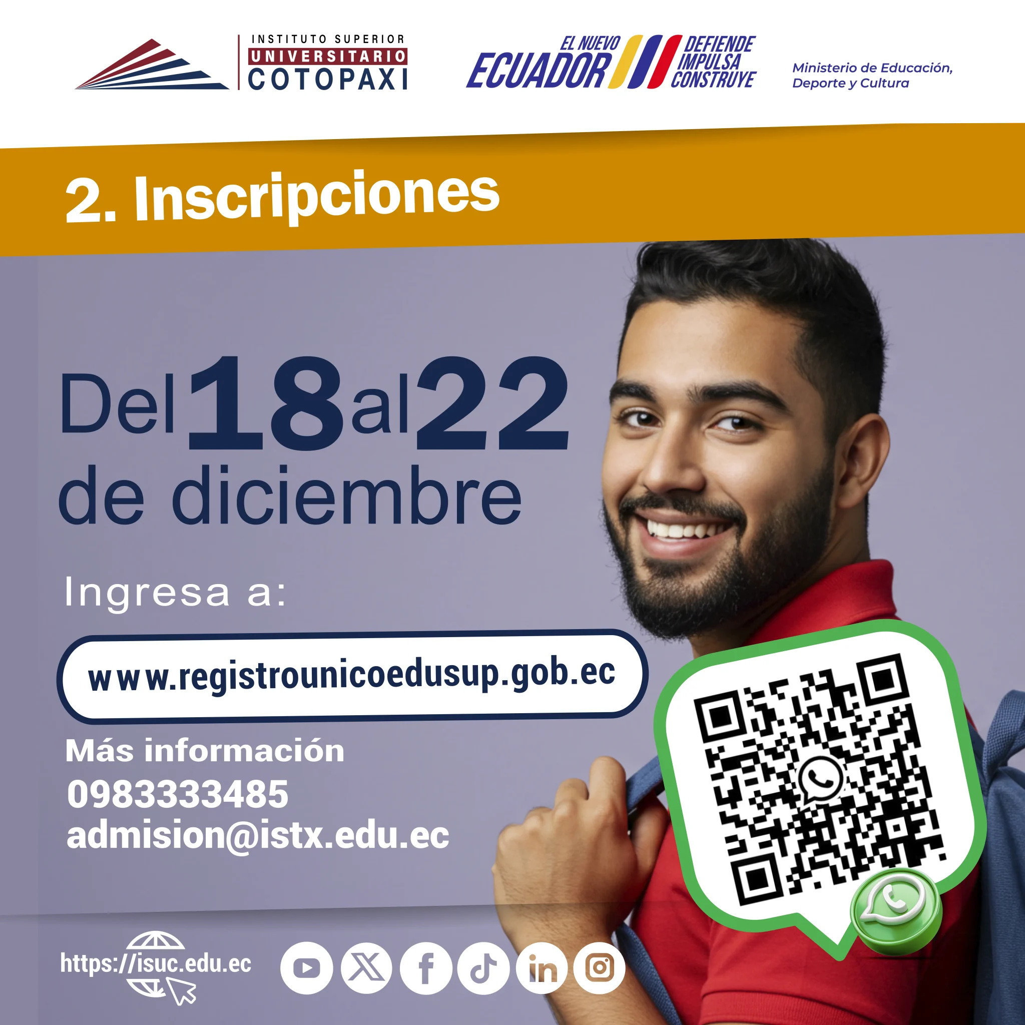 Imagen muestra el 2 paso de Inscripciones 1p-2026