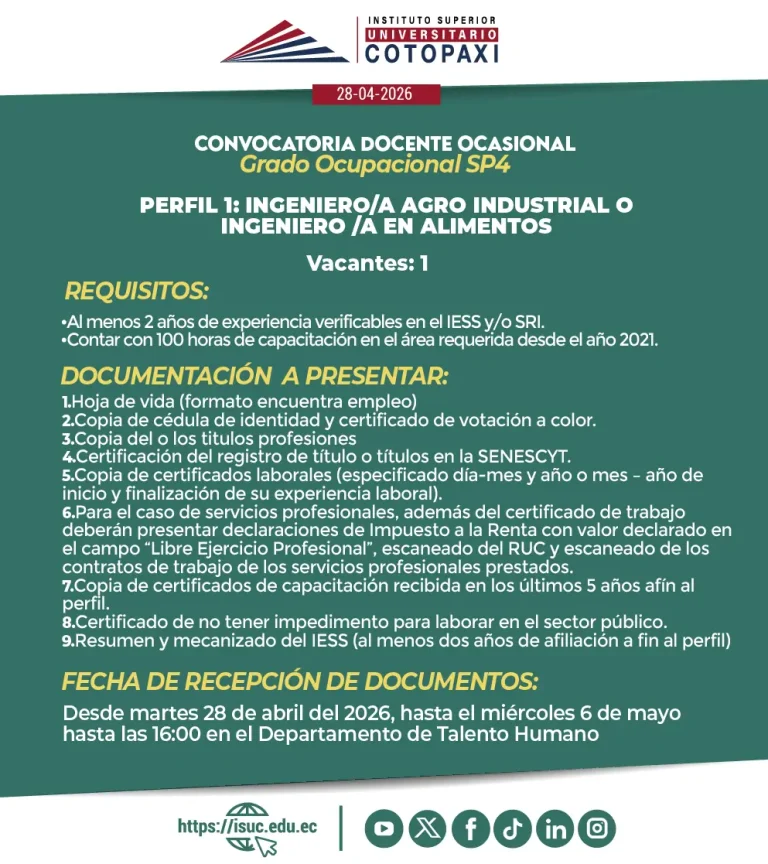 Ingeriero/a Agroindustrial